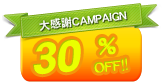 大感謝CAMPAIGN 30% off